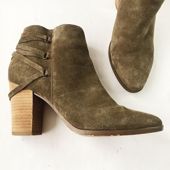 Michael Shannon Green Suede Ankle Boot straps 8.5 - Picture 1 of 6